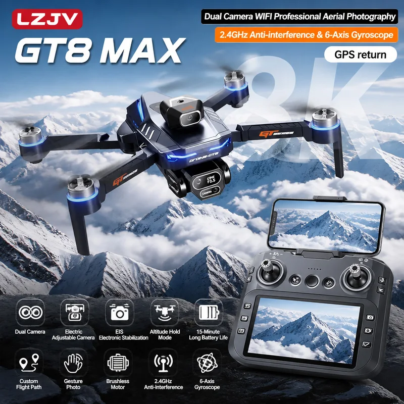 Drone Kit With Camera - Drone Dobrável GT8 Max com Câmera